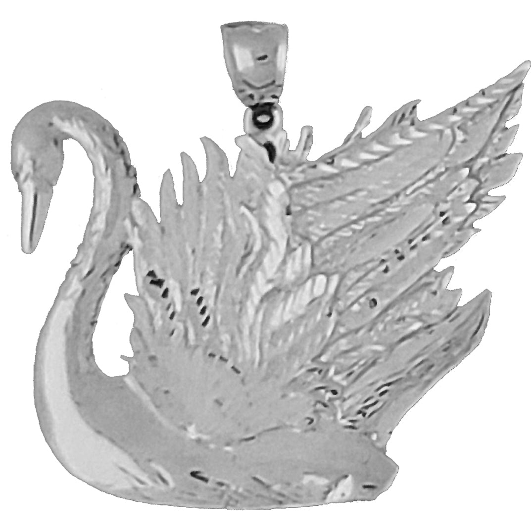 10K, 14K or 18K Gold Swan Pendant