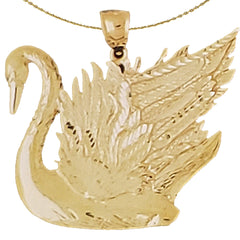 Colgante Cisne de Oro de 10K, 14K o 18K