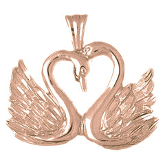 10K, 14K or 18K Gold Swan Pendant