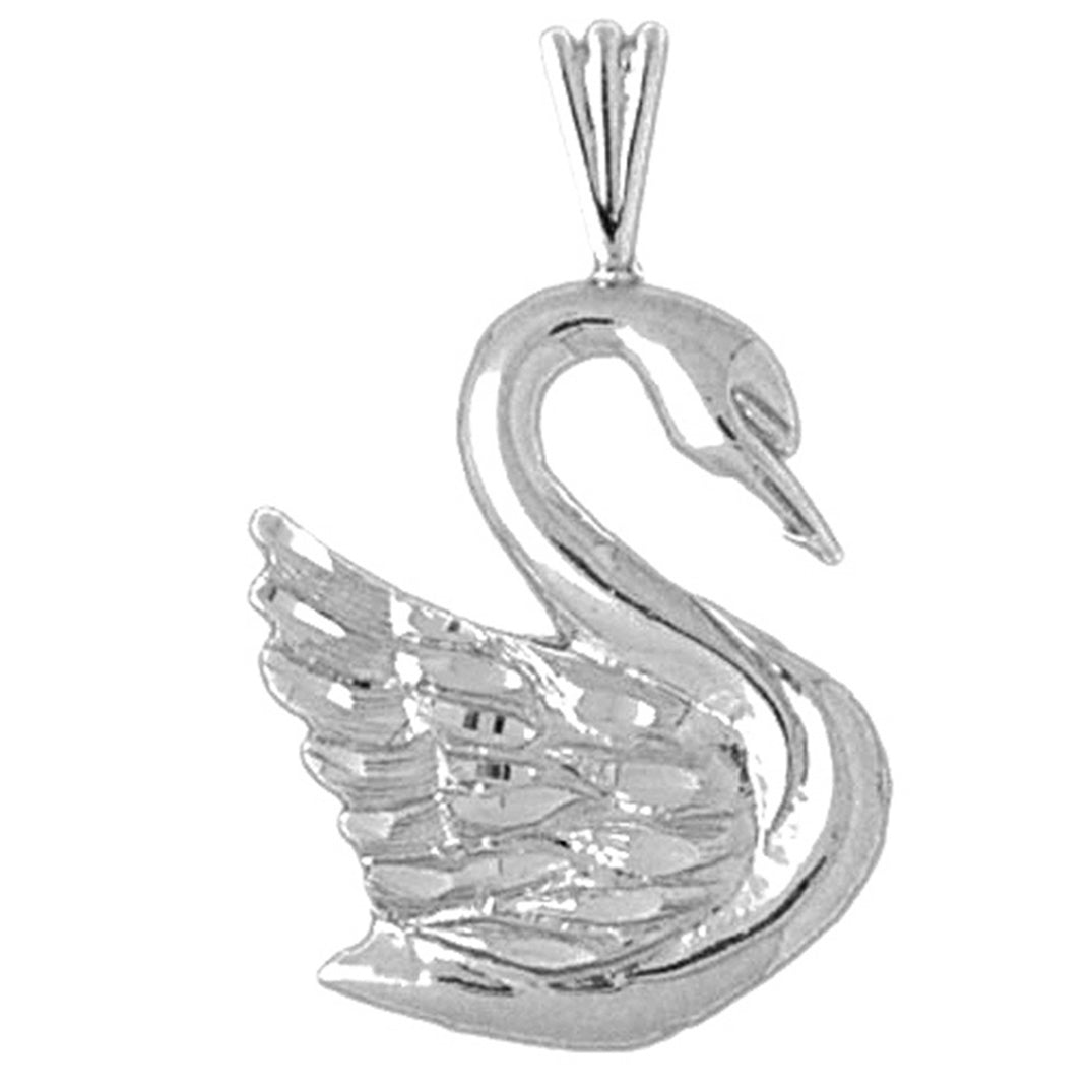 10K, 14K or 18K Gold Swan Pendant