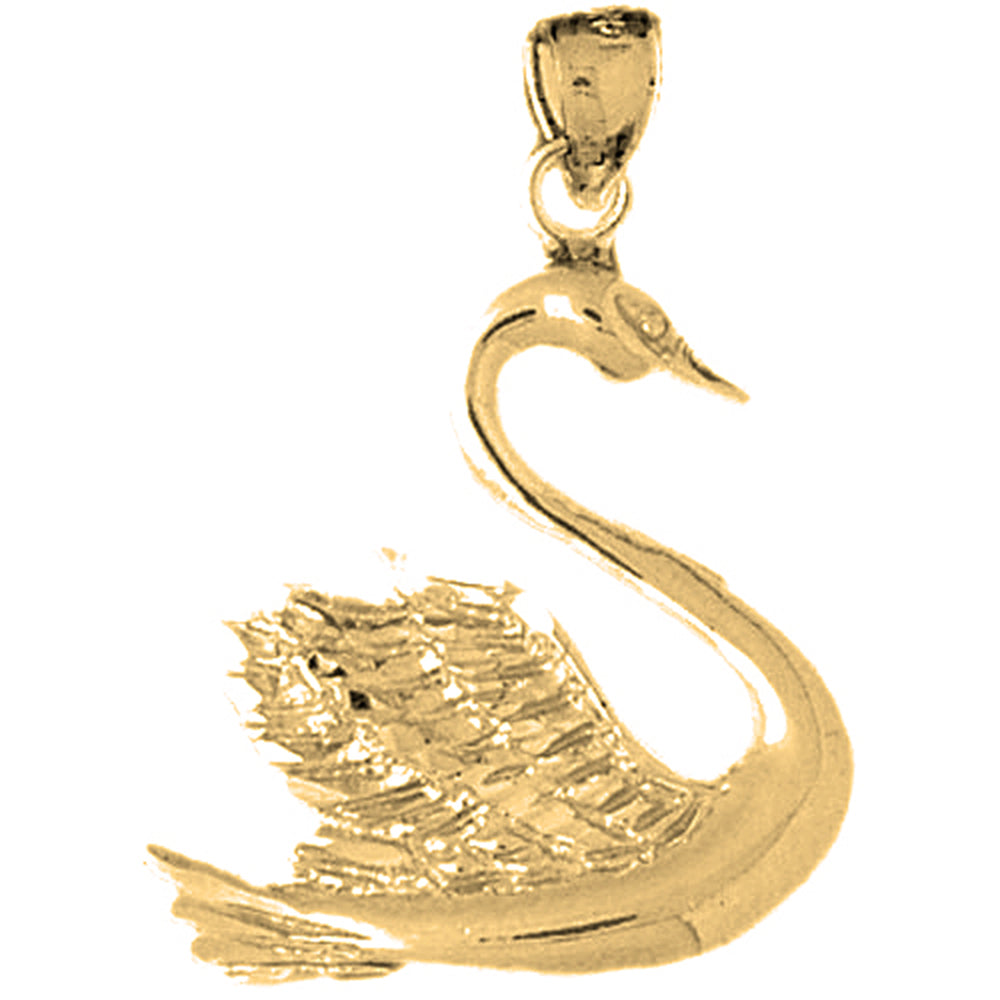 10K, 14K or 18K Gold Swan Pendant