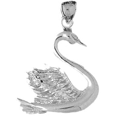 10K, 14K or 18K Gold Swan Pendant