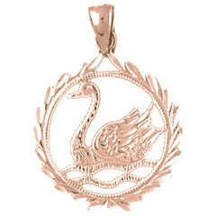 14K or 18K Gold Swan Pendant