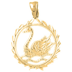 14K or 18K Gold Swan Pendant