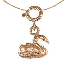 Colgante Cisne de Oro de 14K o 18K