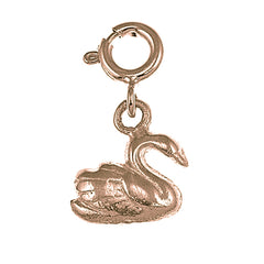 14K or 18K Gold Swan Pendant