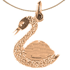 14K or 18K Gold Swan Pendant