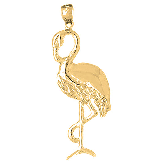 10K, 14K or 18K Gold Flamingo Pendant