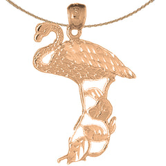 Flamingo-Anhänger aus 14 Karat oder 18 Karat Gold