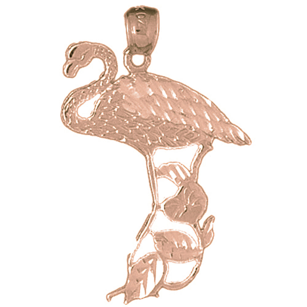 14K or 18K Gold Flamingo Pendant