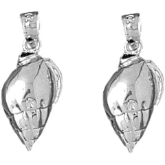 Sterling Silver 22mm Conch Shell Earrings