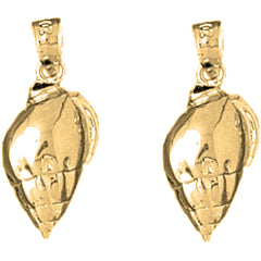 Yellow Gold-plated Silver 22mm Conch Shell Earrings