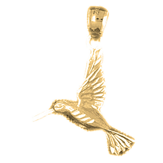 14K or 18K Gold Hummingbird Pendant