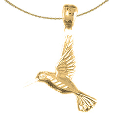 14K or 18K Gold Hummingbird Pendant