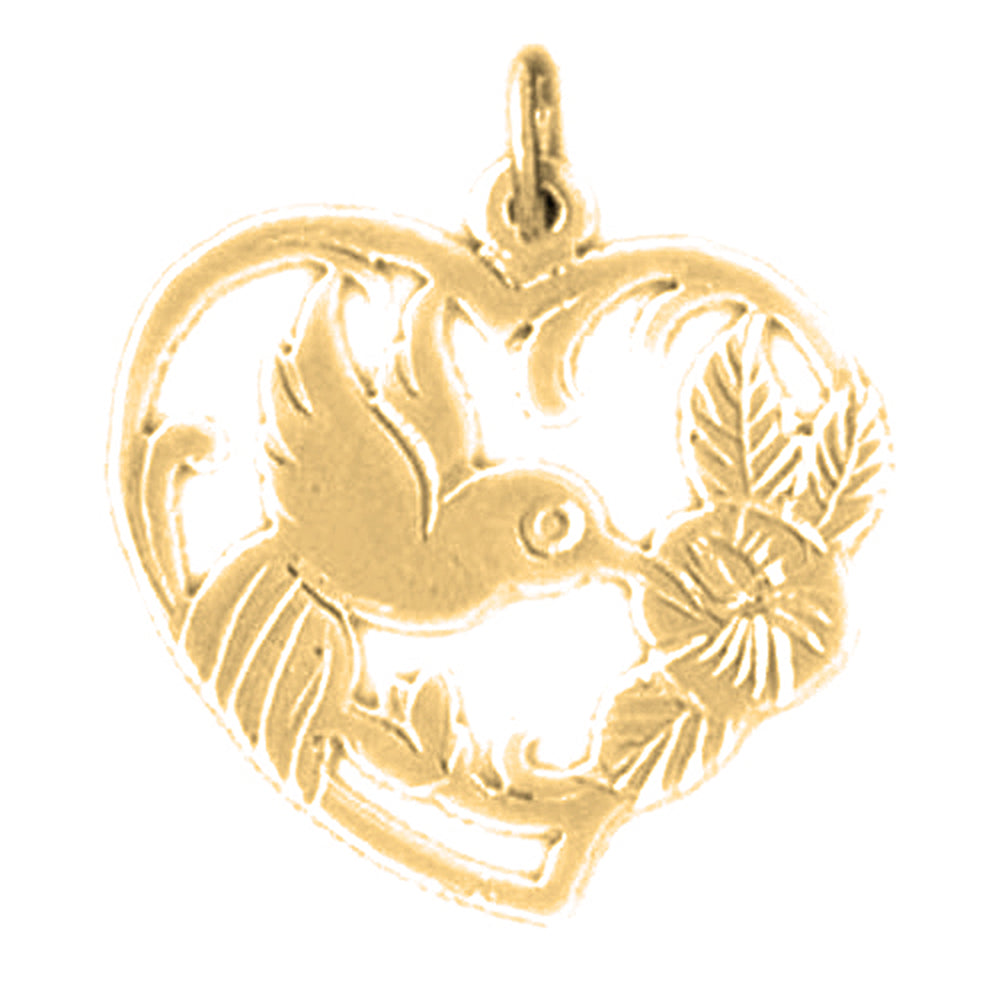 14K or 18K Gold Hummingbird Pendant