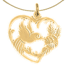 14K or 18K Gold Hummingbird Pendant