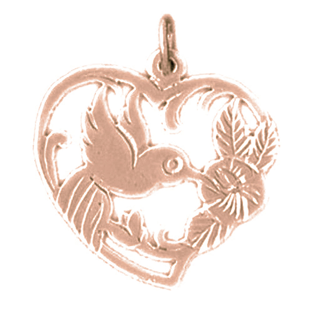 14K or 18K Gold Hummingbird Pendant