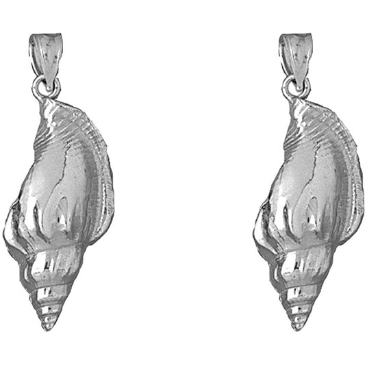 Sterling Silver 35mm Conch Shell Earrings