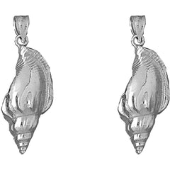 Sterling Silver 35mm Conch Shell Earrings