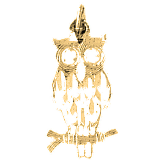 14K or 18K Gold Owl Pendant