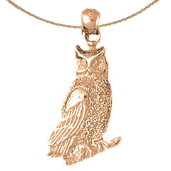 10K, 14K or 18K Gold Owl Pendant