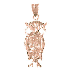 14K or 18K Gold Owl Pendant