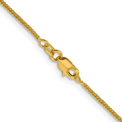 Cadena de trigo Quadra con talla de diamante de 0,8 mm en oro amarillo de 14 quilates