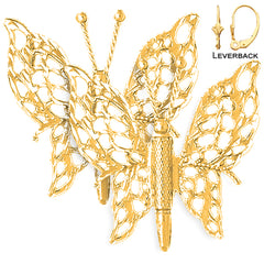 14K or 18K Gold Butterflies Earrings