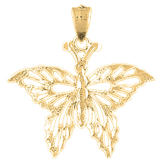 14K or 18K Gold Butterflies Pendant