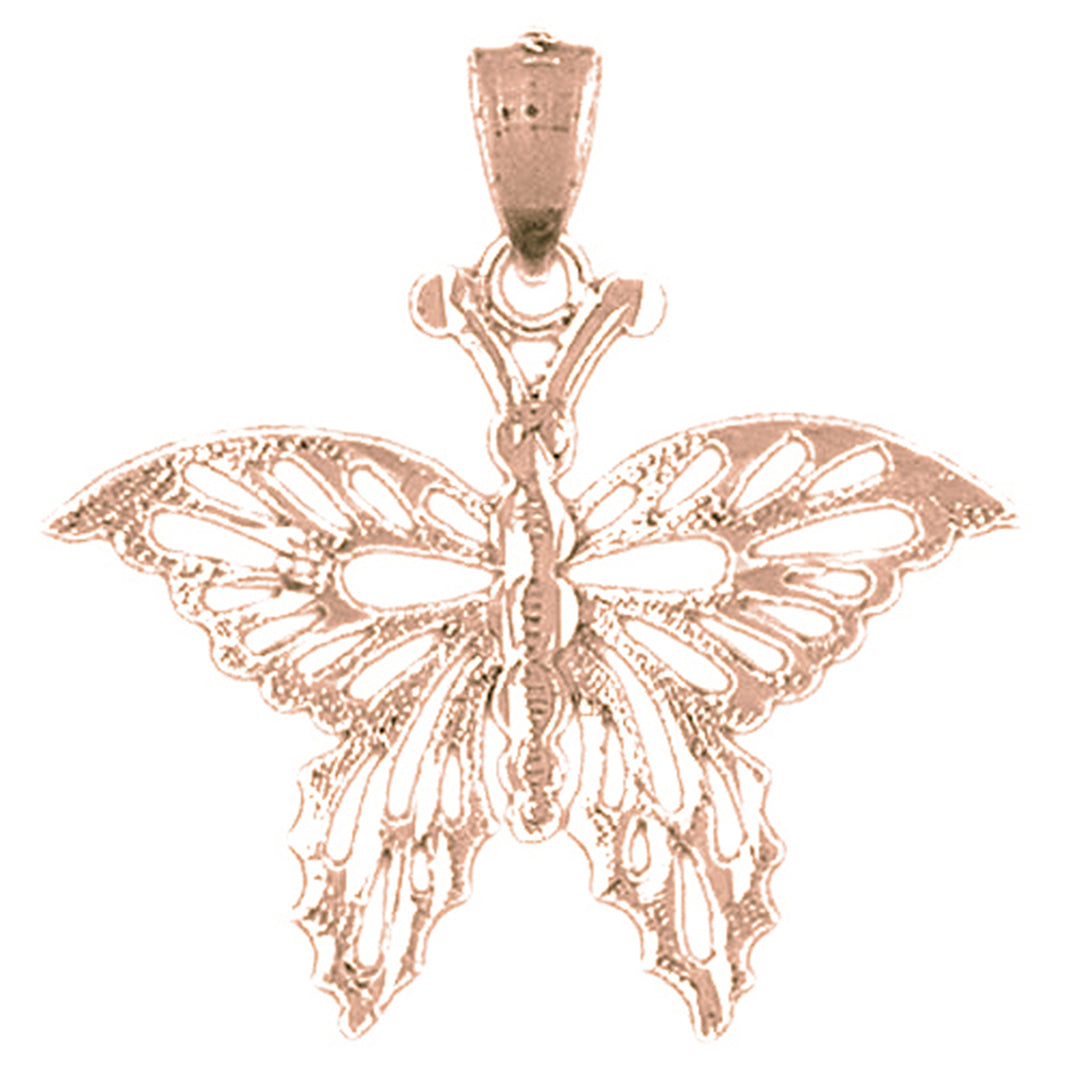 14K or 18K Gold Butterflies Pendant