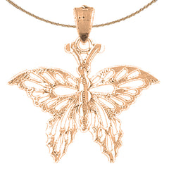 14K or 18K Gold Butterflies Pendant