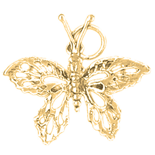 14K or 18K Gold Butterflies Pendant