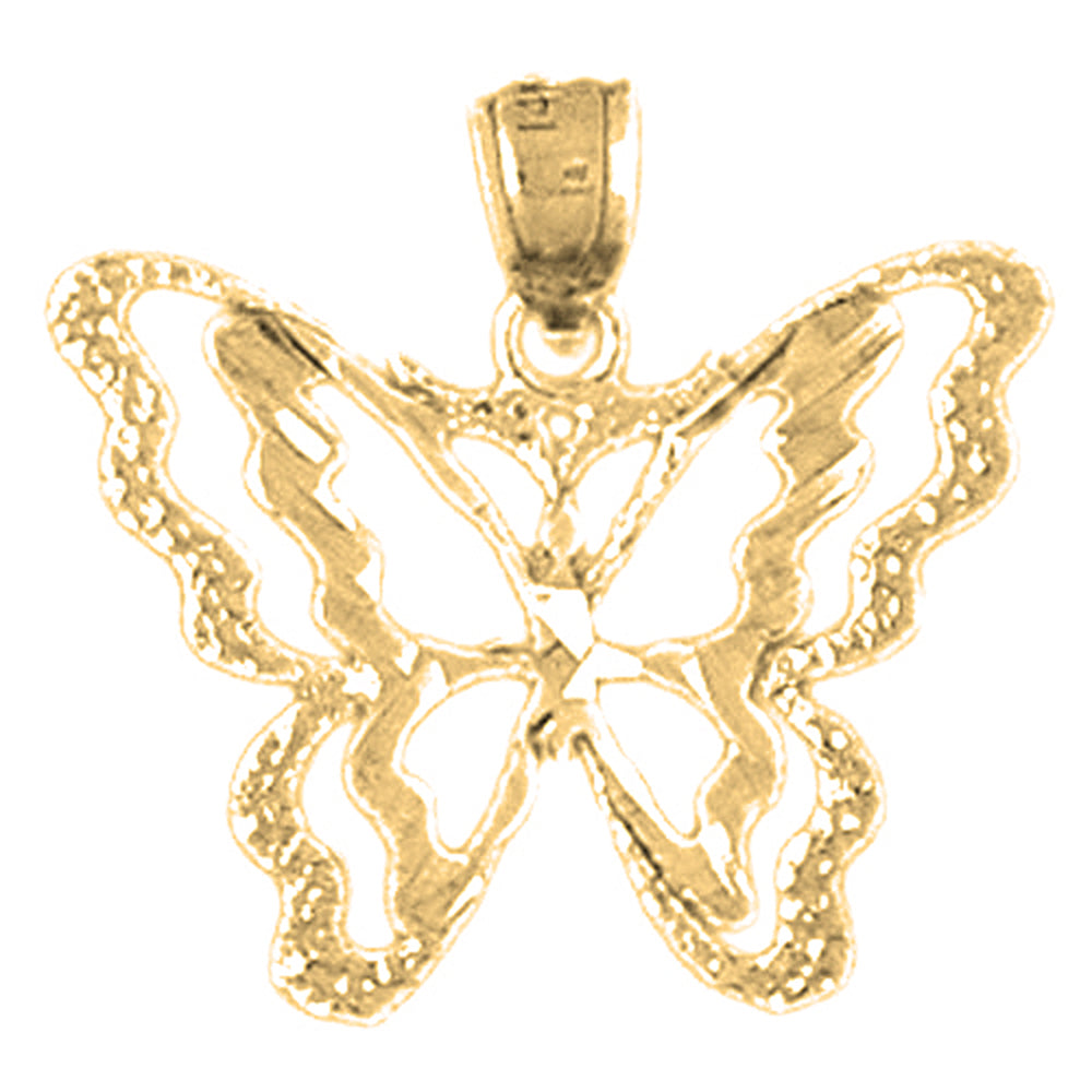 14K or 18K Gold Butterflies Pendant