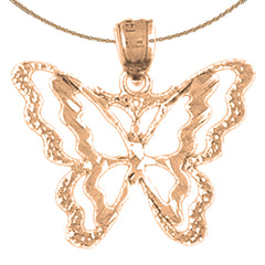 14K or 18K Gold Butterflies Pendant