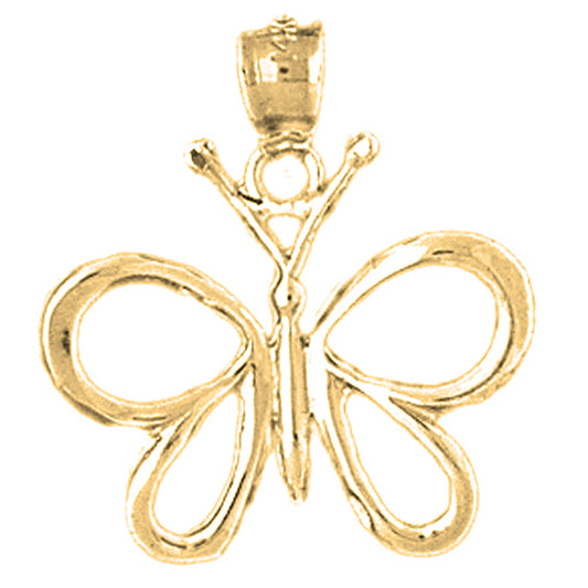 14K or 18K Gold Butterflies Pendant