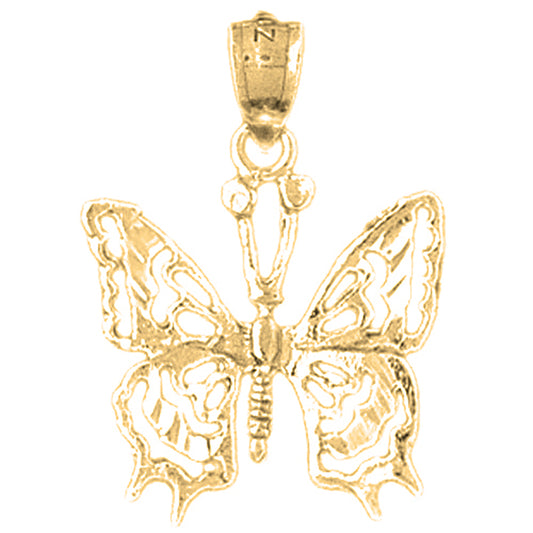 14K or 18K Gold Butterflies Pendant