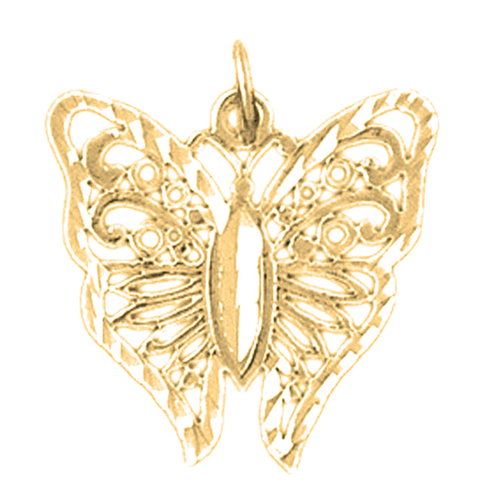 14K or 18K Gold Butterflies Pendant