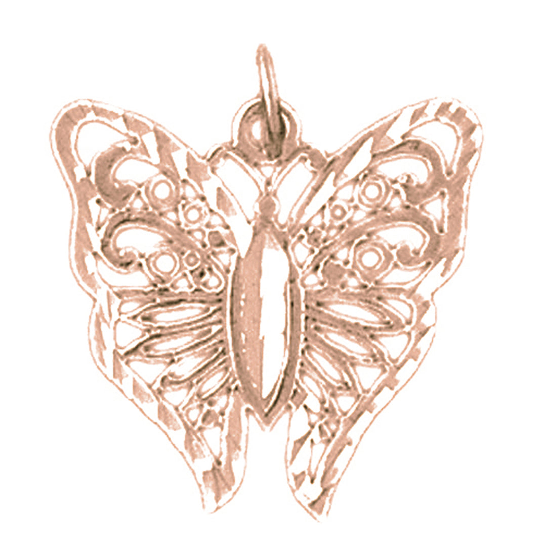 14K or 18K Gold Butterflies Pendant