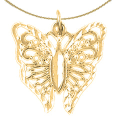 14K or 18K Gold Butterflies Pendant