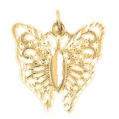 14K or 18K Gold Butterflies Pendant