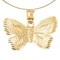 10K, 14K or 18K Gold Butterflies Pendant