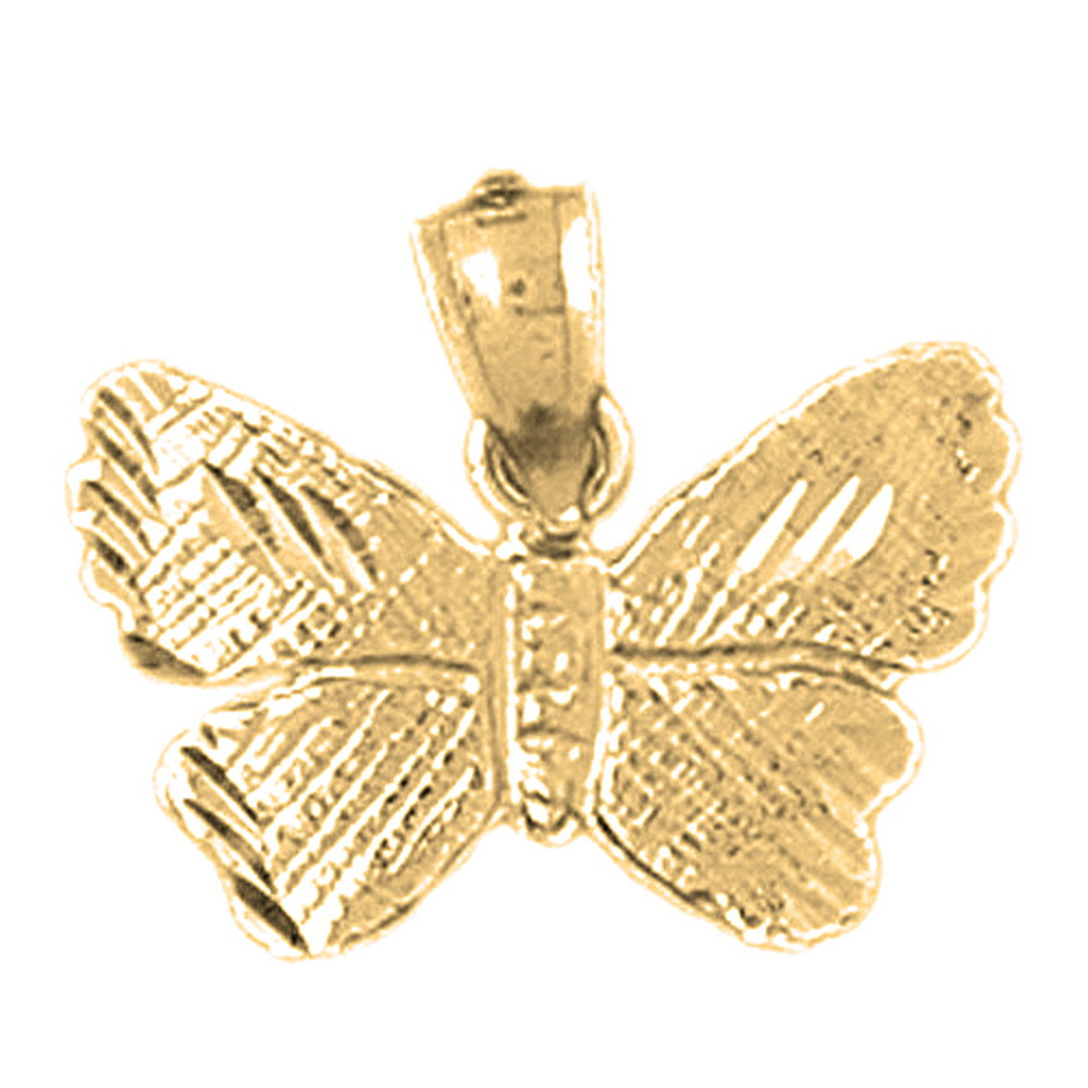 14K or 18K Gold Butterflies Pendant