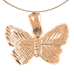 14K or 18K Gold Butterflies Pendant