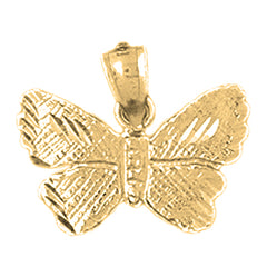 14K or 18K Gold Butterflies Pendant