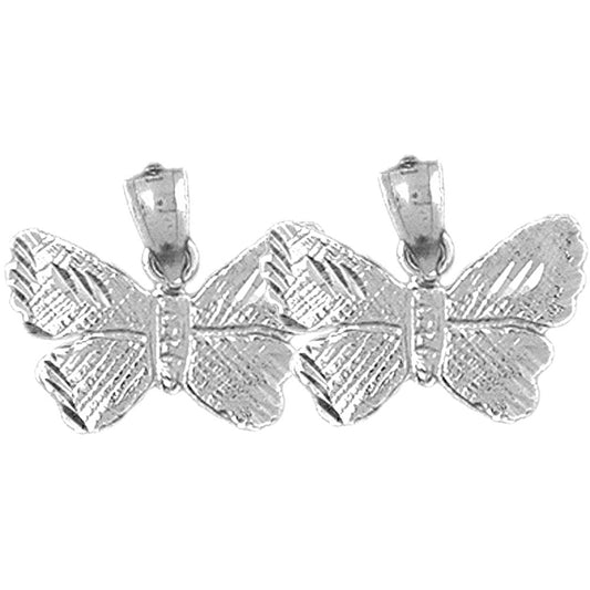 Sterling Silver 15mm Butterflies Earrings