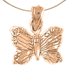 14K or 18K Gold Butterflies Pendant