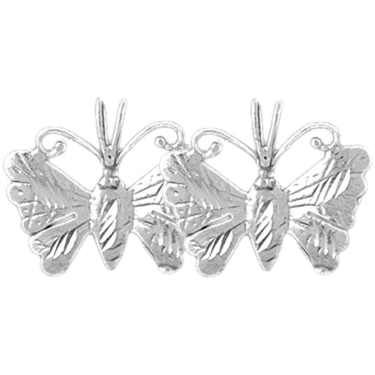 Sterling Silver 15mm Butterflies Earrings