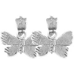 Sterling Silver 14mm Butterflies Earrings