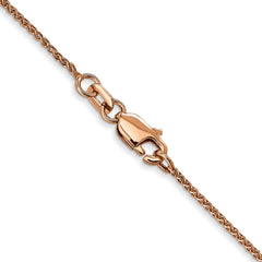 14 Karat Roségold 1 mm Spiga (Weizen) Kette