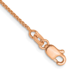 14K Rose Gold 1mm Spiga (Wheat) Chain